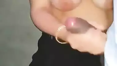 Sexy Bhabhi catches her Devar jerking and gives a handjob