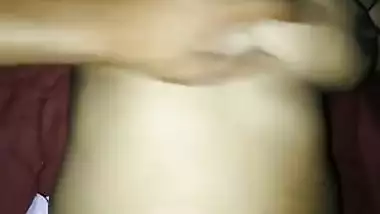 Man can see Desi girlfriend's pussy is wet which means she wants sex