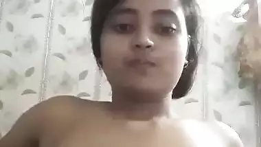 Sexy Bengali girl topless selfie video making